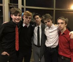 The members of the band Dumpster Fire